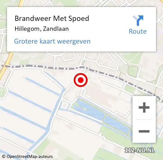Locatie op kaart van de 112 melding: Brandweer Met Spoed Naar Hillegom, Zandlaan op 20 augustus 2022 10:37