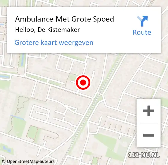 Locatie op kaart van de 112 melding: Ambulance Met Grote Spoed Naar Heiloo, De Kistemaker op 20 augustus 2022 10:42