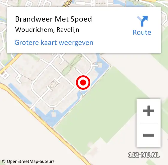 Locatie op kaart van de 112 melding: Brandweer Met Spoed Naar Woudrichem, Ravelijn op 20 augustus 2022 11:02