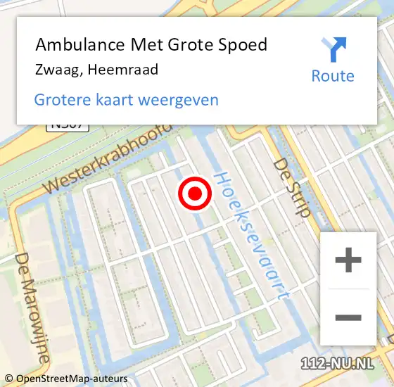 Locatie op kaart van de 112 melding: Ambulance Met Grote Spoed Naar Zwaag, Heemraad op 20 augustus 2022 11:33