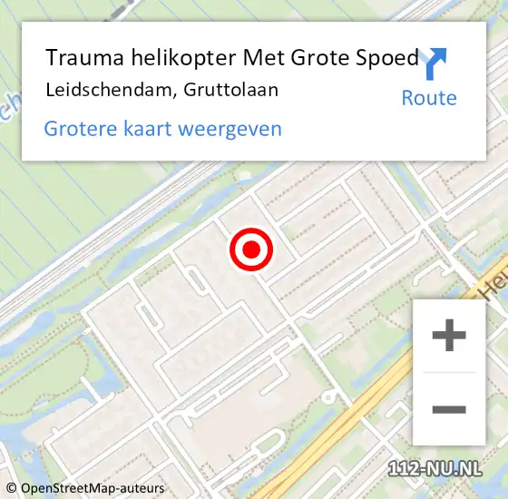 Locatie op kaart van de 112 melding: Trauma helikopter Met Grote Spoed Naar Leidschendam, Gruttolaan op 20 augustus 2022 11:52