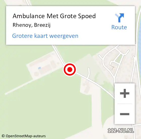 Locatie op kaart van de 112 melding: Ambulance Met Grote Spoed Naar Rhenoy, Breezij op 20 augustus 2022 12:36