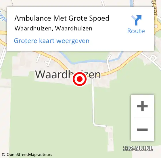 Locatie op kaart van de 112 melding: Ambulance Met Grote Spoed Naar Waardhuizen, Waardhuizen op 20 augustus 2022 12:57