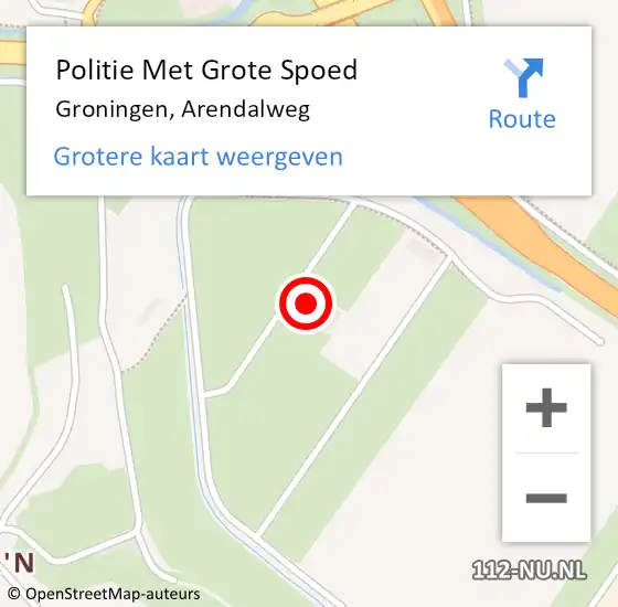 Locatie op kaart van de 112 melding: Politie Met Grote Spoed Naar Groningen, Arendalweg op 20 augustus 2022 13:23