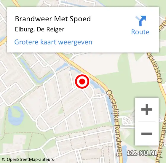 Locatie op kaart van de 112 melding: Brandweer Met Spoed Naar Elburg, De Reiger op 20 augustus 2022 14:07