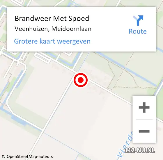 Locatie op kaart van de 112 melding: Brandweer Met Spoed Naar Veenhuizen, Meidoornlaan op 20 augustus 2022 14:33