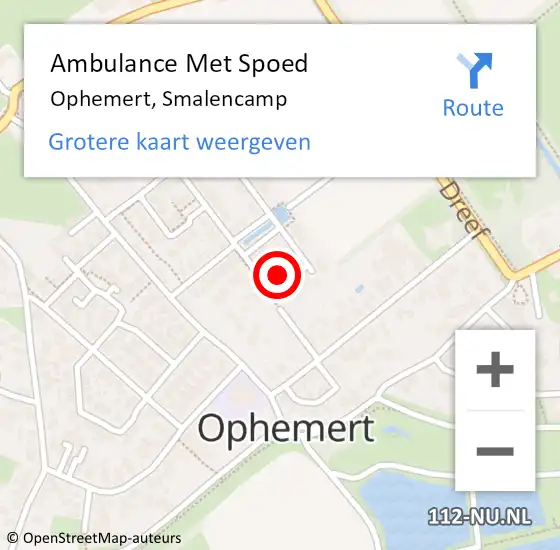 Locatie op kaart van de 112 melding: Ambulance Met Spoed Naar Ophemert, Smalencamp op 20 augustus 2022 14:41