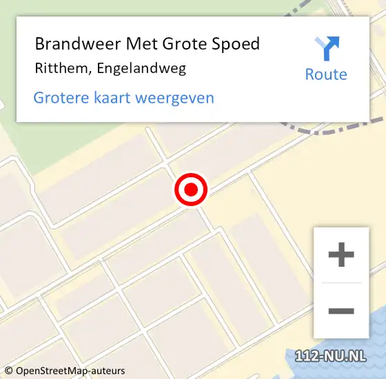 Locatie op kaart van de 112 melding: Brandweer Met Grote Spoed Naar Ritthem, Engelandweg op 20 augustus 2022 14:49