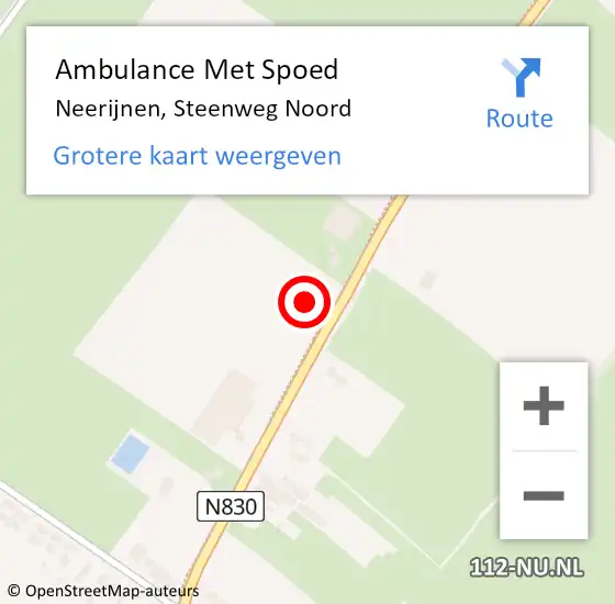 Locatie op kaart van de 112 melding: Ambulance Met Spoed Naar Neerijnen, Steenweg Noord op 20 augustus 2022 14:54