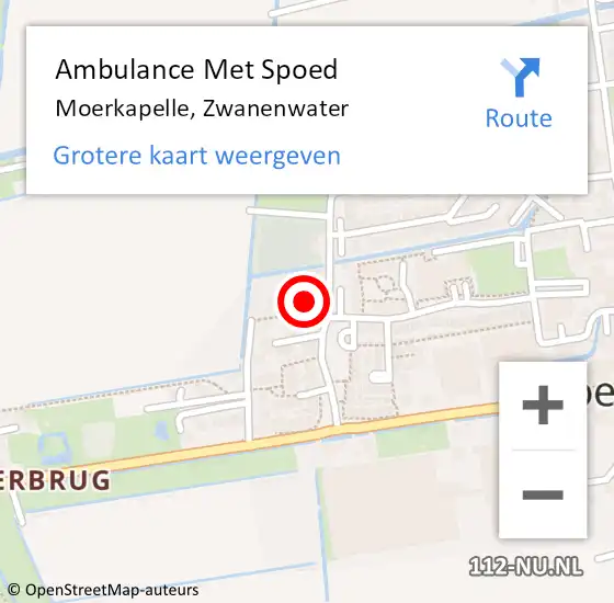 Locatie op kaart van de 112 melding: Ambulance Met Spoed Naar Moerkapelle, Zwanenwater op 20 augustus 2022 14:56