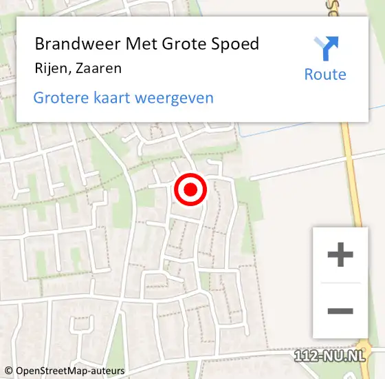 Locatie op kaart van de 112 melding: Brandweer Met Grote Spoed Naar Rijen, Zaaren op 20 augustus 2022 16:56