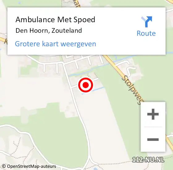 Locatie op kaart van de 112 melding: Ambulance Met Spoed Naar Den Hoorn, Zouteland op 20 augustus 2022 17:15