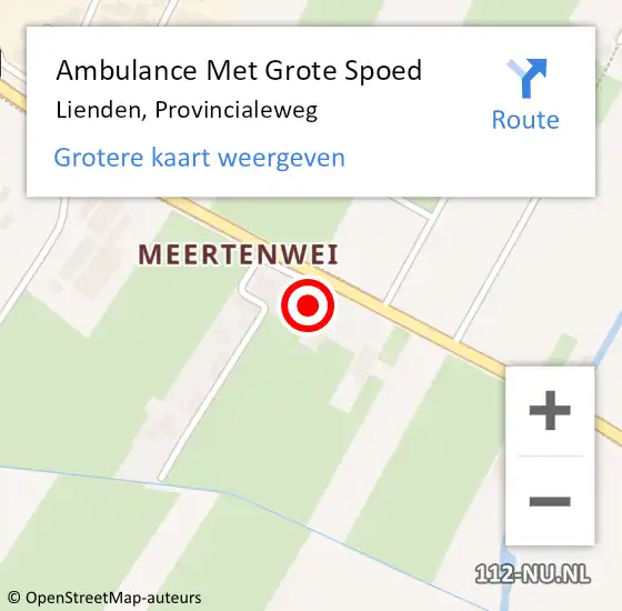 Locatie op kaart van de 112 melding: Ambulance Met Grote Spoed Naar Lienden, Provincialeweg op 20 augustus 2022 18:22