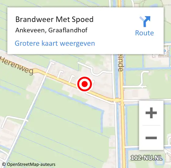 Locatie op kaart van de 112 melding: Brandweer Met Spoed Naar Ankeveen, Graaflandhof op 20 augustus 2022 18:28