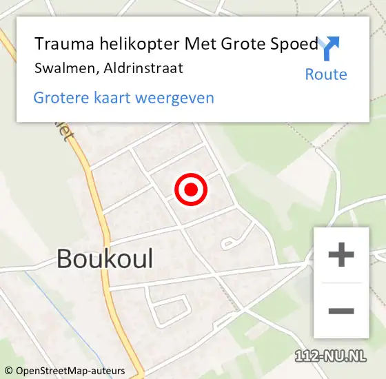 Locatie op kaart van de 112 melding: Trauma helikopter Met Grote Spoed Naar Swalmen, Aldrinstraat op 20 augustus 2022 18:51