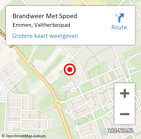 Locatie op kaart van de 112 melding: Brandweer Met Spoed Naar Emmen, Valtherbospad op 20 augustus 2022 18:58