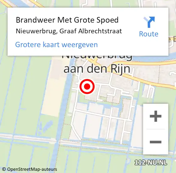 Locatie op kaart van de 112 melding: Brandweer Met Grote Spoed Naar Nieuwerbrug, Graaf Albrechtstraat op 20 augustus 2022 19:39