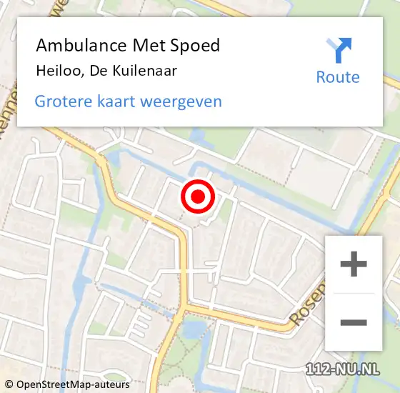 Locatie op kaart van de 112 melding: Ambulance Met Spoed Naar Heiloo, De Kuilenaar op 20 augustus 2022 21:01