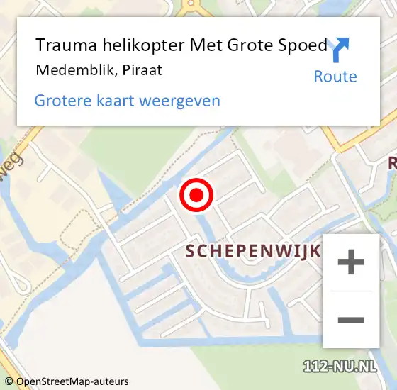 Locatie op kaart van de 112 melding: Trauma helikopter Met Grote Spoed Naar Medemblik, Piraat op 20 augustus 2022 22:03