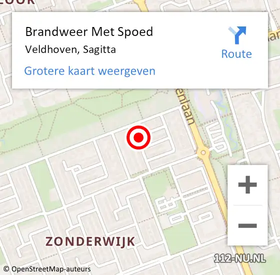 Locatie op kaart van de 112 melding: Brandweer Met Spoed Naar Veldhoven, Sagitta op 20 augustus 2022 22:08