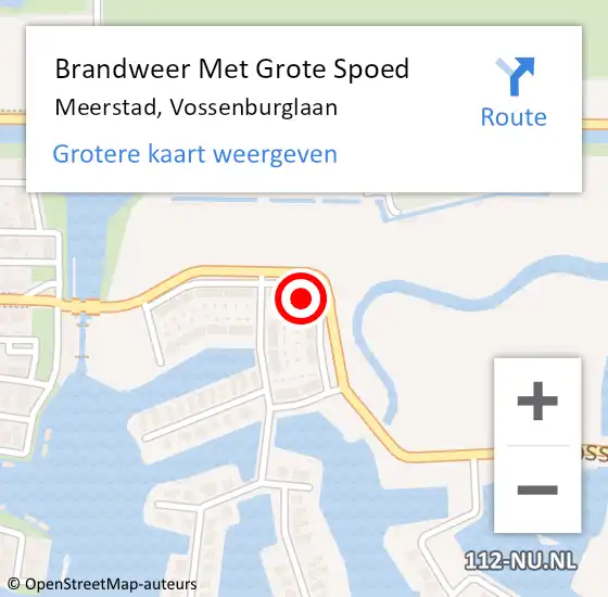Locatie op kaart van de 112 melding: Brandweer Met Grote Spoed Naar Meerstad, Vossenburglaan op 20 augustus 2022 22:44