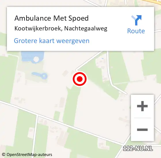 Locatie op kaart van de 112 melding: Ambulance Met Spoed Naar Kootwijkerbroek, Nachtegaalweg op 21 augustus 2022 00:20