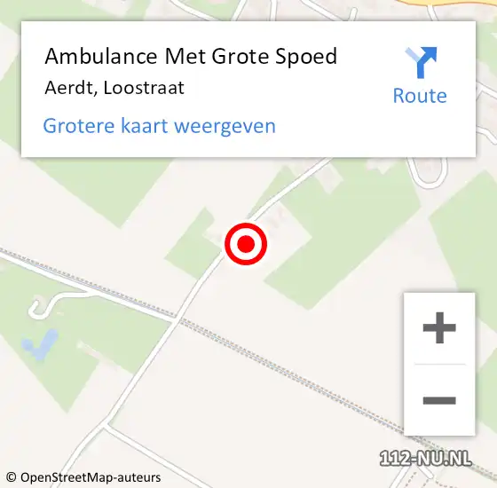 Locatie op kaart van de 112 melding: Ambulance Met Grote Spoed Naar Aerdt, Loostraat op 21 augustus 2022 01:24
