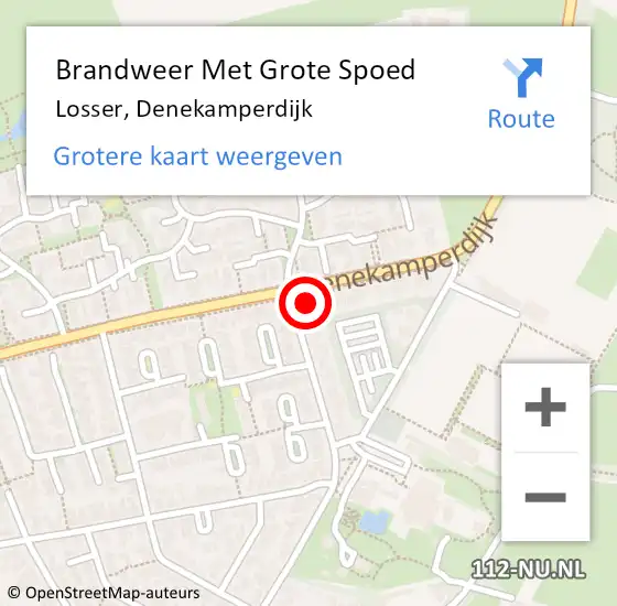 Locatie op kaart van de 112 melding: Brandweer Met Grote Spoed Naar Losser, Denekamperdijk op 21 augustus 2022 02:59