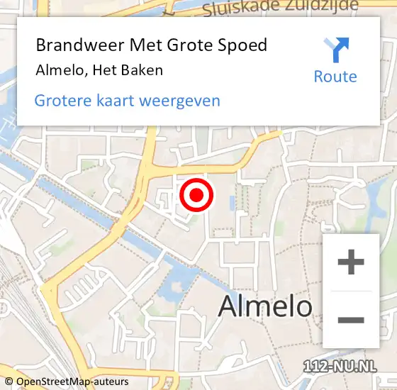 Locatie op kaart van de 112 melding: Brandweer Met Grote Spoed Naar Almelo, Het Baken op 21 augustus 2022 05:47