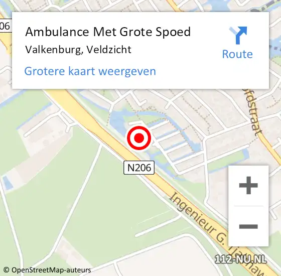 Locatie op kaart van de 112 melding: Ambulance Met Grote Spoed Naar Valkenburg, Veldzicht op 21 augustus 2022 08:19