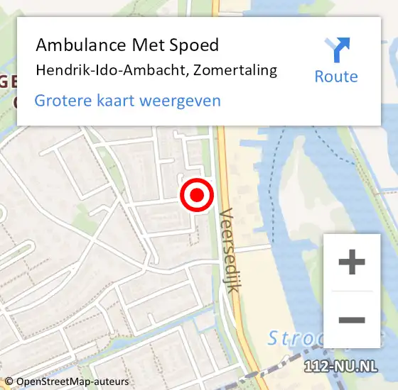 Locatie op kaart van de 112 melding: Ambulance Met Spoed Naar Hendrik-Ido-Ambacht, Zomertaling op 21 augustus 2022 08:38