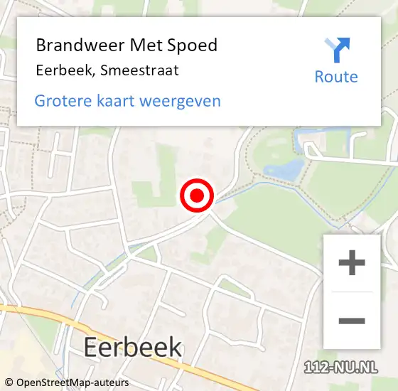 Locatie op kaart van de 112 melding: Brandweer Met Spoed Naar Eerbeek, Smeestraat op 21 augustus 2022 10:26