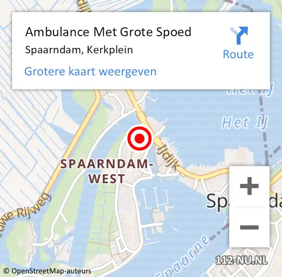 Locatie op kaart van de 112 melding: Ambulance Met Grote Spoed Naar Spaarndam, Kerkplein op 21 augustus 2022 11:03