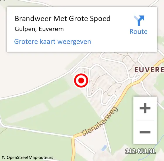 Locatie op kaart van de 112 melding: Brandweer Met Grote Spoed Naar Gulpen, Euverem op 21 augustus 2022 11:37