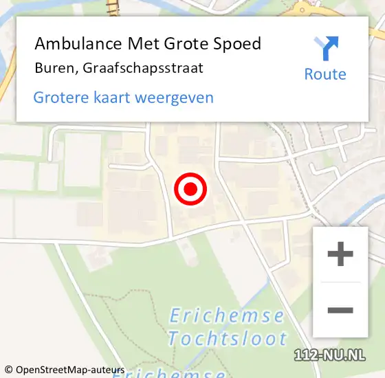 Locatie op kaart van de 112 melding: Ambulance Met Grote Spoed Naar Buren, Graafschapsstraat op 21 augustus 2022 12:17