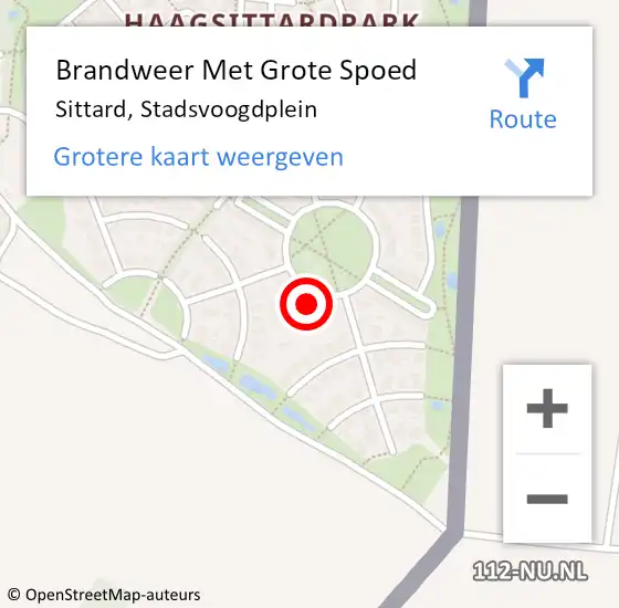 Locatie op kaart van de 112 melding: Brandweer Met Grote Spoed Naar Sittard, Stadsvoogdplein op 21 augustus 2022 12:41