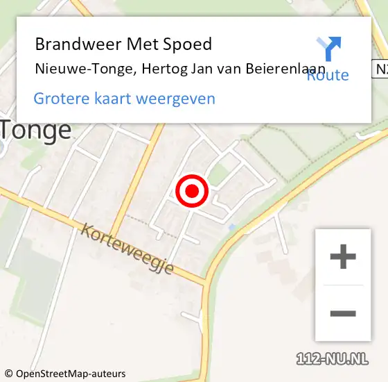 Locatie op kaart van de 112 melding: Brandweer Met Spoed Naar Nieuwe-Tonge, Hertog Jan van Beierenlaan op 21 augustus 2022 13:27