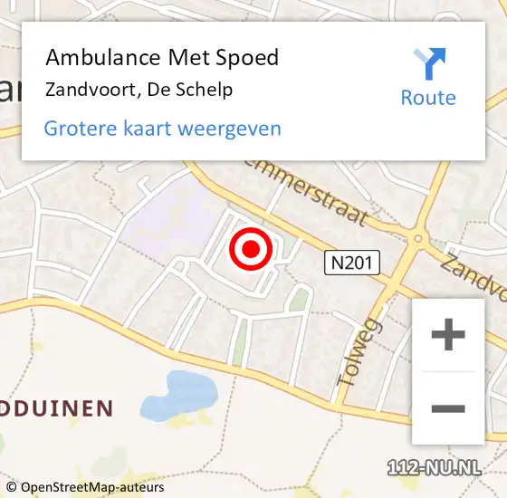 Locatie op kaart van de 112 melding: Ambulance Met Spoed Naar Zandvoort, De Schelp op 21 augustus 2022 14:37