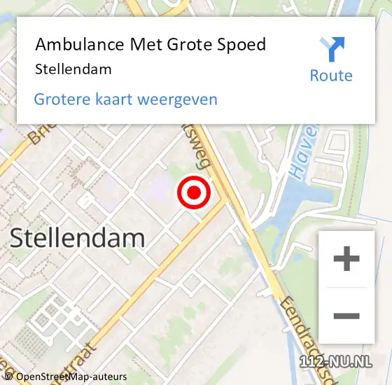 Locatie op kaart van de 112 melding: Ambulance Met Grote Spoed Naar Stellendam op 21 augustus 2022 14:49