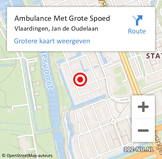 Locatie op kaart van de 112 melding: Ambulance Met Grote Spoed Naar Vlaardingen, Jan de Oudelaan op 21 augustus 2022 15:52