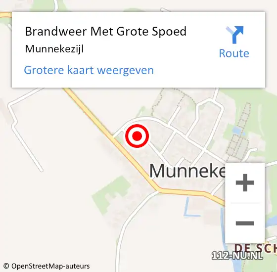 Locatie op kaart van de 112 melding: Brandweer Met Grote Spoed Naar Munnekezijl op 21 augustus 2022 15:54