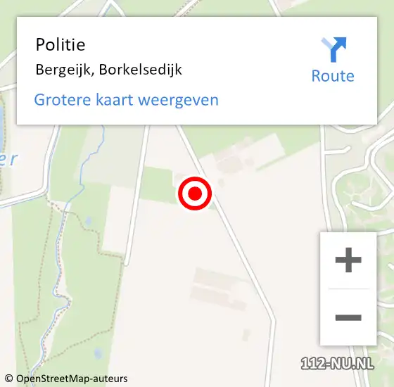Locatie op kaart van de 112 melding: Politie Bergeijk, Borkelsedijk op 21 augustus 2022 16:18