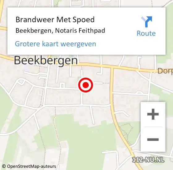 Locatie op kaart van de 112 melding: Brandweer Met Spoed Naar Beekbergen, Notaris Feithpad op 21 augustus 2022 16:31