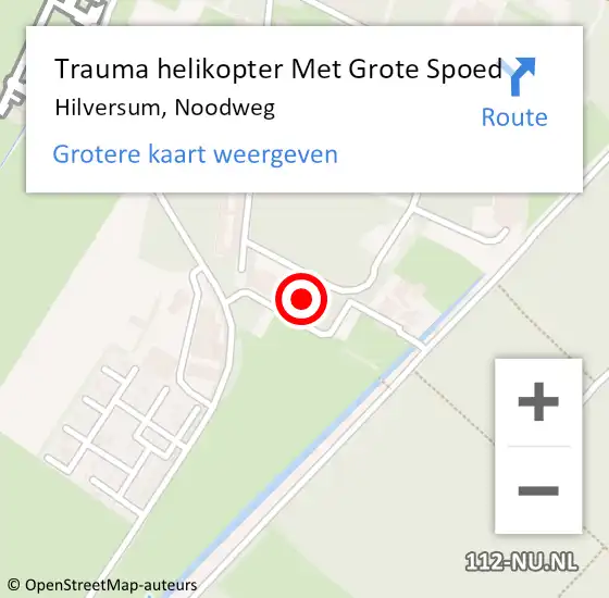 Locatie op kaart van de 112 melding: Trauma helikopter Met Grote Spoed Naar Hilversum, Noodweg op 21 augustus 2022 16:37