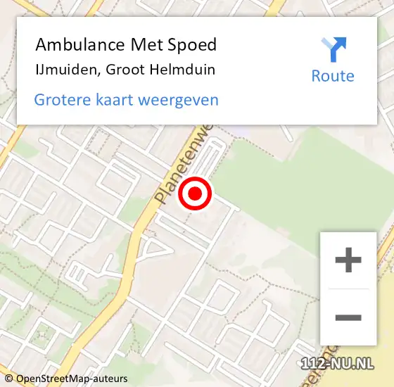 Locatie op kaart van de 112 melding: Ambulance Met Spoed Naar IJmuiden, Groot Helmduin op 21 augustus 2022 16:41