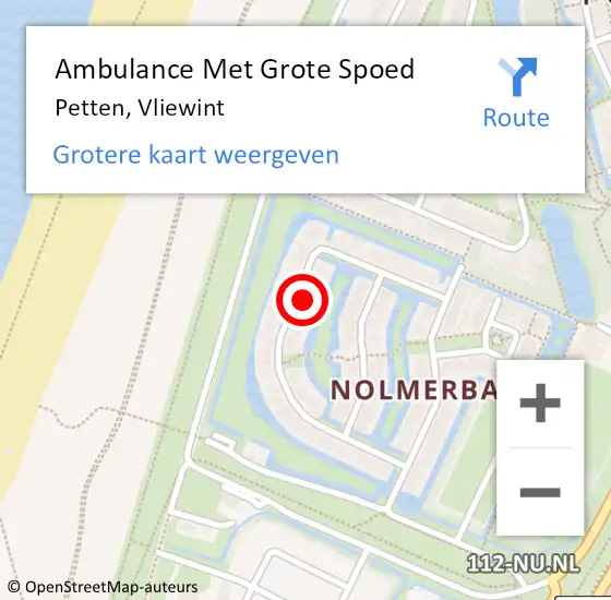 Locatie op kaart van de 112 melding: Ambulance Met Grote Spoed Naar Petten, Vliewint op 21 augustus 2022 16:42