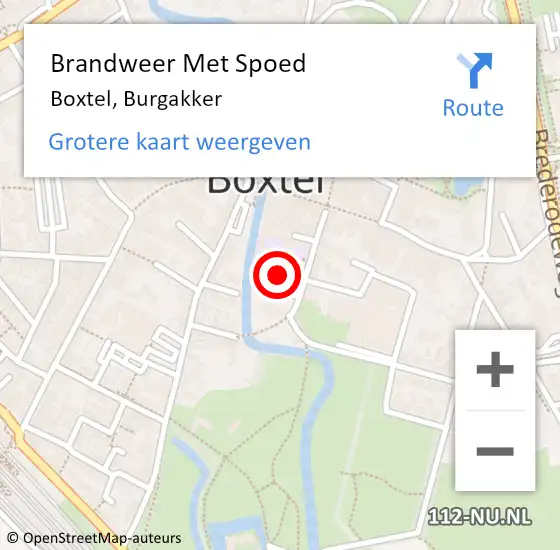 Locatie op kaart van de 112 melding: Brandweer Met Spoed Naar Boxtel, Burgakker op 21 augustus 2022 16:55