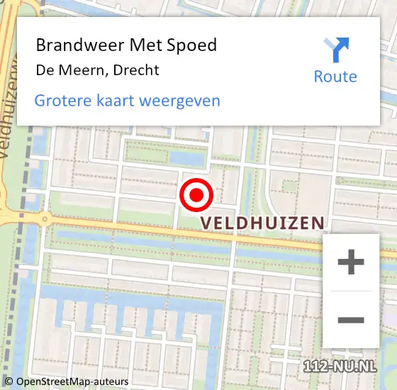 Locatie op kaart van de 112 melding: Brandweer Met Spoed Naar De Meern, Drecht op 21 augustus 2022 17:07