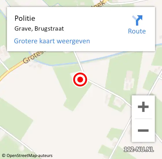 Locatie op kaart van de 112 melding: Politie Grave, Brugstraat op 21 augustus 2022 17:17