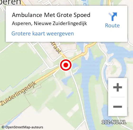 Locatie op kaart van de 112 melding: Ambulance Met Grote Spoed Naar Asperen, Nieuwe Zuiderlingedijk op 21 augustus 2022 17:28